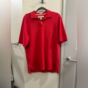 Tommy Bahama Polo Shirt Men’s Medium Red Pima Cotton Blend Short Sleeve Collar